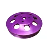 custom cnc machining service 5 step anodized finish aluminum round belt pulley shave for engine clutch alternator