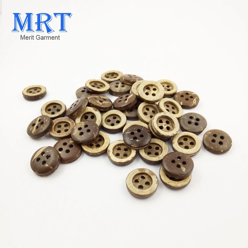 

4 holes regular natural coconut button for shirt, nickle-free black shirt buttons, Brown color/natural color