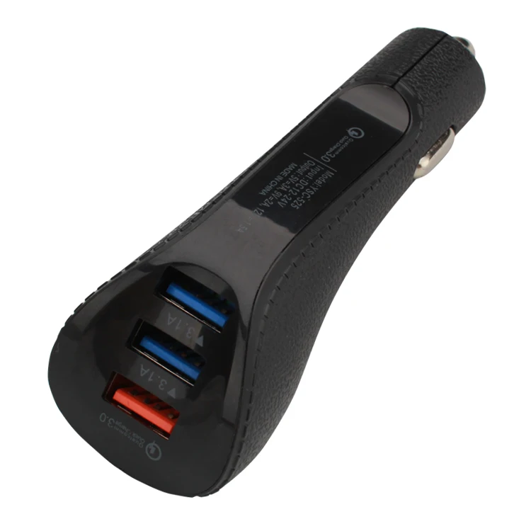 

Luxury Design 3 Ports QC3.0 Portable USB Car Charger Fast Charging Quick Charger For Smart Mobile Phone Electronic Devices