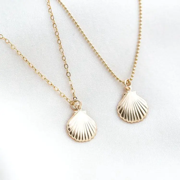 

Gold Shell Necklace Tiny Seashell Necklace Dainty Clam Shell Necklace as Ocean Sea Lover Gift, Gold,rose gold,black and silver