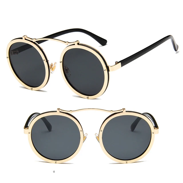 

DLL8536 retro metal round sunglasses men women eyewear lentes de sol