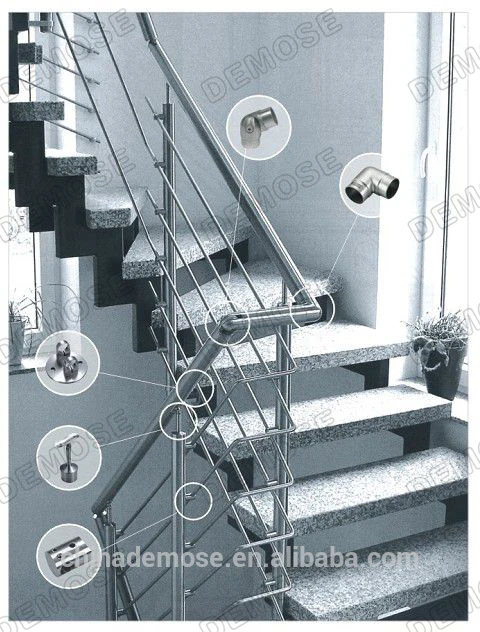 side mounted galvanized steel pipe cable balustrade
