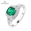 wholesale silver jewelry synthetic gemstone jewelry green nano setting zicon jewelry 925 sliver finger ring for girlfriend