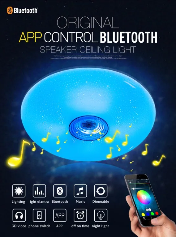 36w Intelligent Home Lamps Colorful Led Rgb Ceiling Lights With