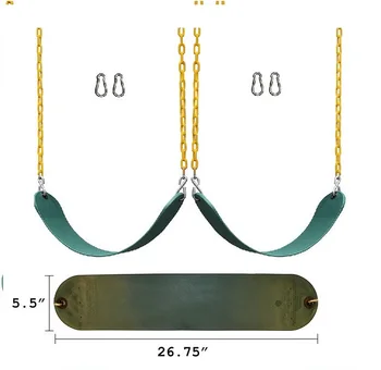 2 Pack Swings Seats Heavy Duty 66 Chain Plastic Coated Playground Swing Set Accessories Replacement With Snap Hooks Green Buy Swing Tree Disc