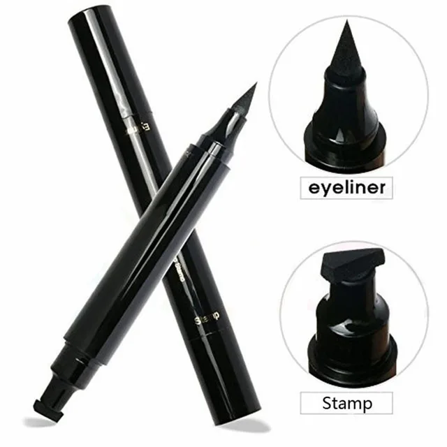 

New liquid winged eyeliner stamp waterproof makeup OEM Private label eyeliner pen with winged striped stamp, Multi-colored