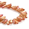 Natural Crystal Titanium Coated Quartz Sticks Spikes Point Beads, Irregular Drilled Loose Gemstone
