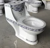 Victory Logo Sanitary Ware One Piece Toilet with Gold Decoration
