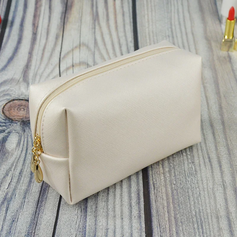 

Wholesale High Quality Blank Zipper PU Leather Makeup Pouches Cosmetic Bag