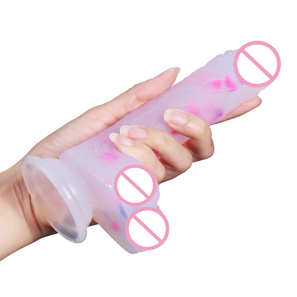 New Crystal Jelly Dildo Realistic Sex Toys for Woman Soft Male Artificial Penis Suction Cup Strapon Dick