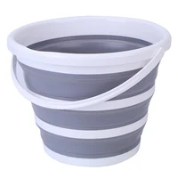 

New Products Bath Home Outdoor Travel Camping Washing Car Fishing Portable PP TPR 10L Silicone Folding Round Bucket