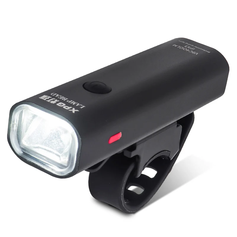 

LED USB Rechargeable Bicycle Light LED Flashlight Torch, Black & ti