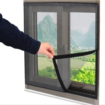 Zipper Sewing Magic Sticker Encrypted Self Sticking Invisible Mosquito Proof Screen Window Curtain Magnetic Custom Made Window Buy 100