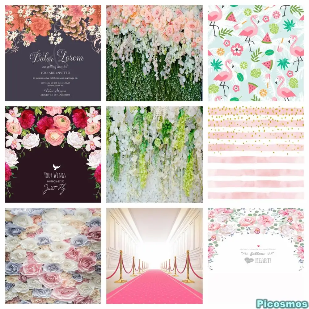 

backdrop paper flowers decorations curtain stage wedding gate photo background staging for photography, N/a