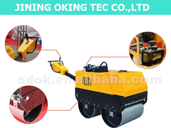 Double vibratory road roller with diesel engine,Plastic OKR-S700C new road roller price with great price