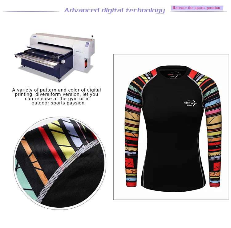 Custom Sublimated Long Rash Guard Women Tattoo Printed Sports Thermal Compression shirts