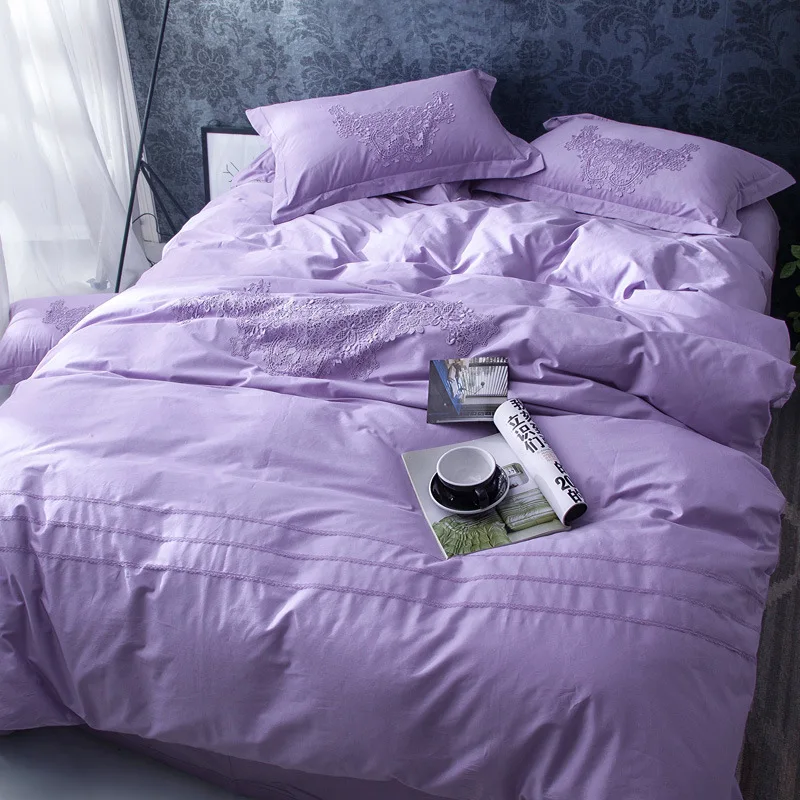 T-200 LUXURIOUS 100/% COTTON LACE DUVET COVER SETS