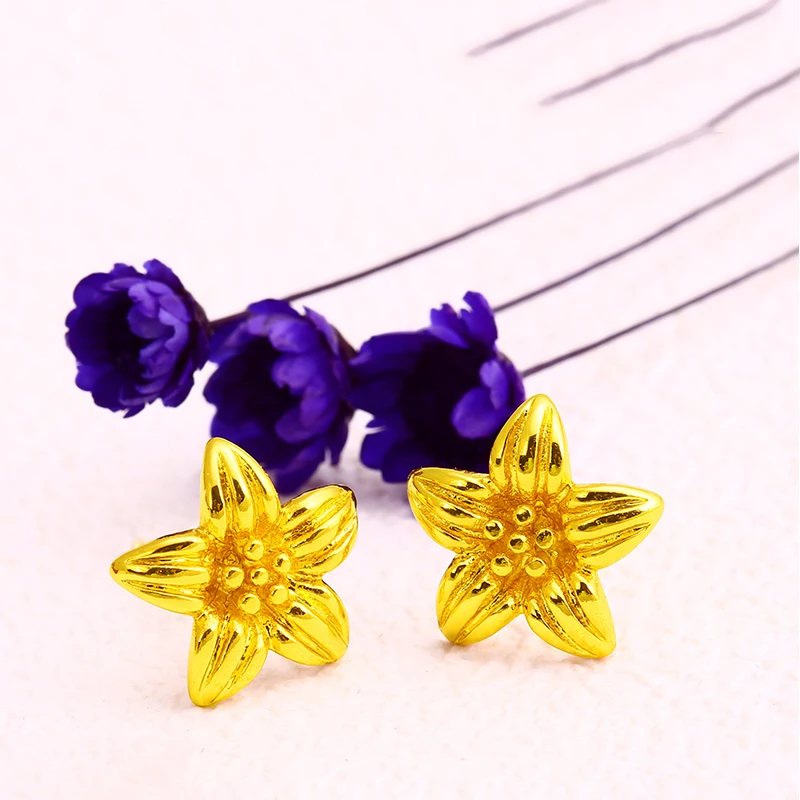 

Xuping china gold 24K latest design flower earrings women's