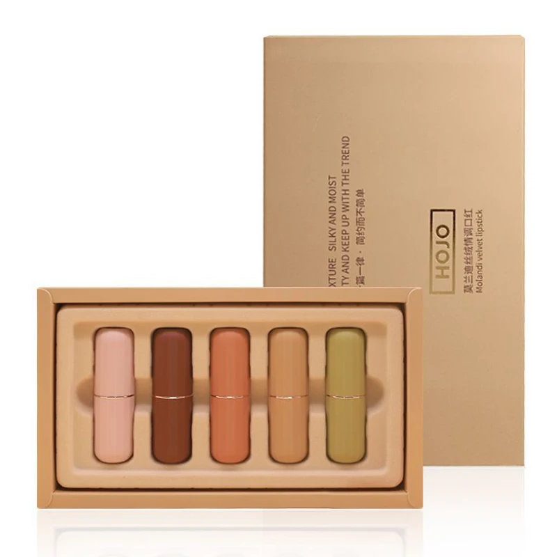 

5 Colors Matte Lipstick Set Waterproof Long Lasting Lip Gloss Velvet Pigment Women Fashion Lip Makeup