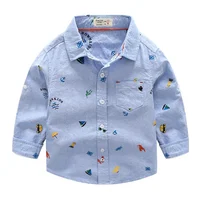 

Spring Autumn Print Boys Shirts Cotton Casual Blouses For Children Camisas Para Hombre Y10698