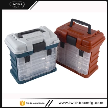 Top Compartment 4 Clear Storage Drawers Large Plastic Fishing Lure
