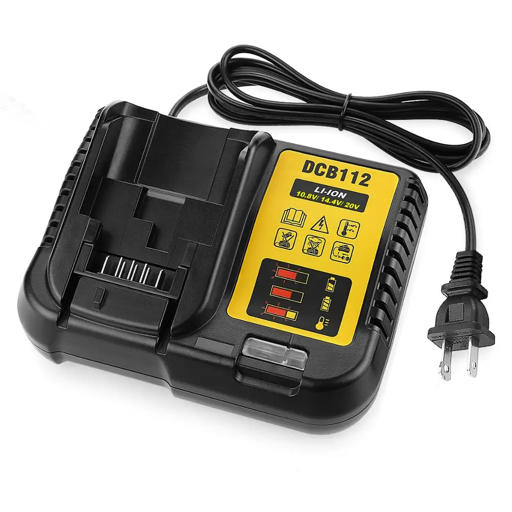 

High Quality 2.0A 10.8 to 20V Battery Charger for Dewalt Battery DCB105 DCB201 DCB204 battery fast charger Made in China, Black