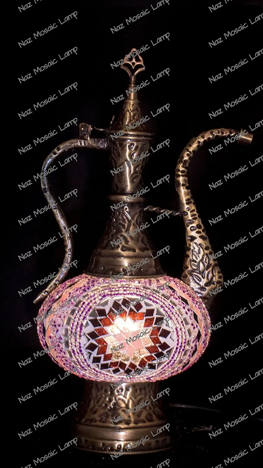 Mosaic Table Lamp,Lamp Shade,Turkish Lamp,Moroccan Lamp,Pitcher Lamp,Ewer Lamp