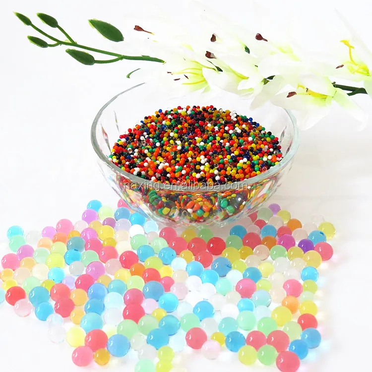 

wholesale rainbow color expandable gel balls Magic vase filler crystal soil Jelly Water Beads for decoration