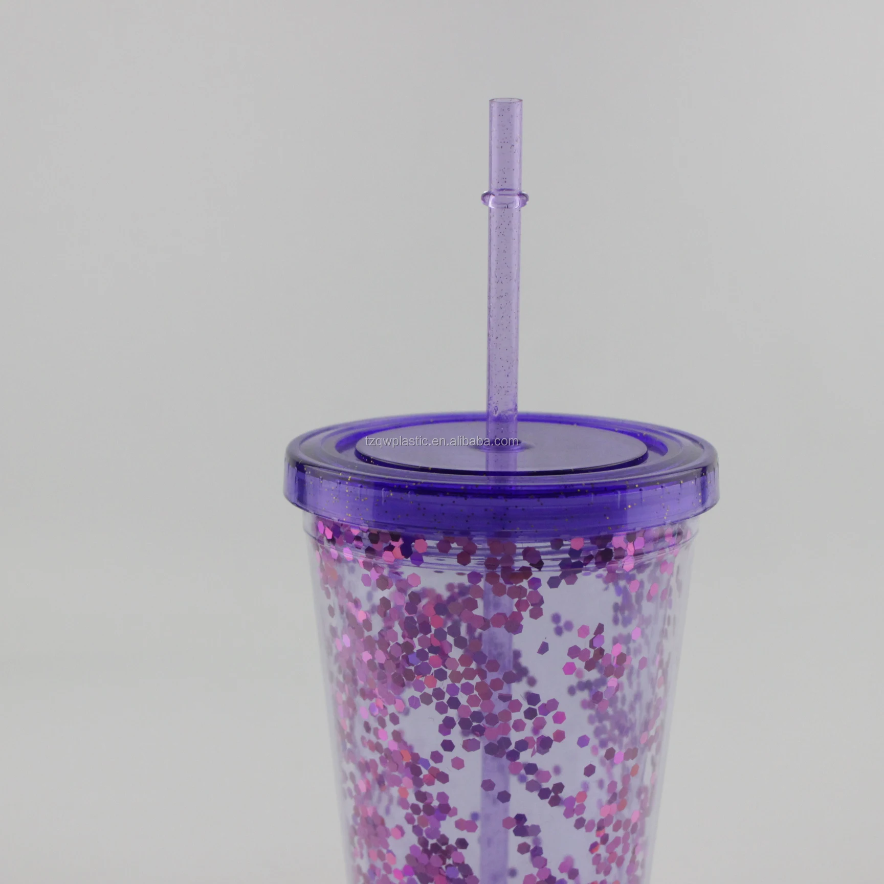 glitter straw water bottle