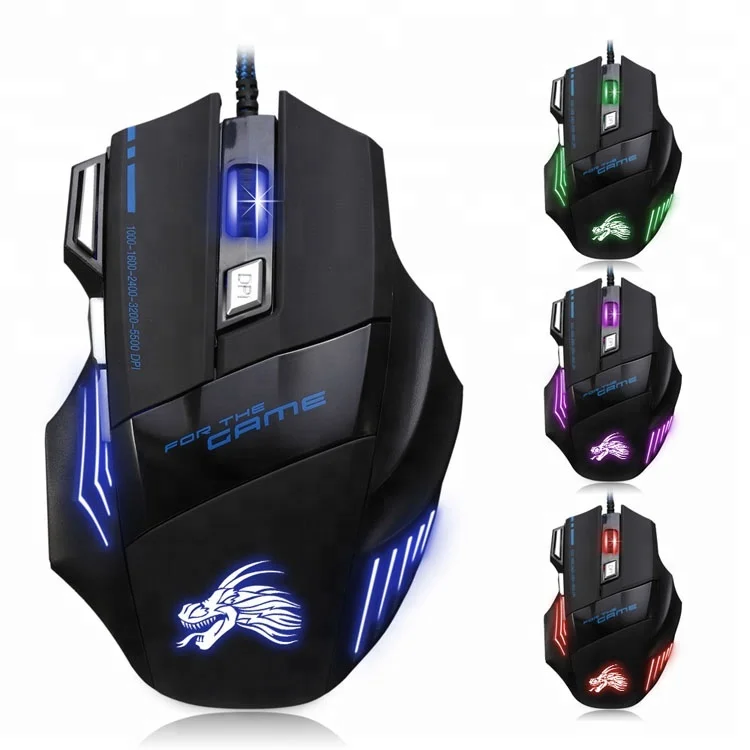 

7D Wired USB Optical Gaming Mouse 5500DPI LED GM6828