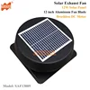 Brushless 12inch 12W Solar Exhaust Fan with AC charger Round Solar Attic Fan with Fixed Solar Panel to Keep House Cool and Dry