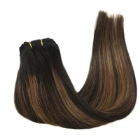 

European remy hair Balayage Color with highlight hair bundles hair Weft extensions