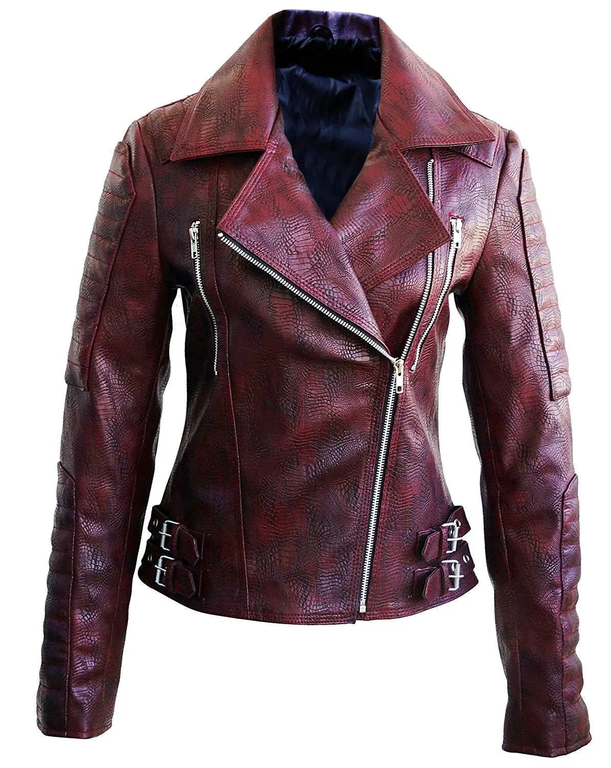 Ladies Brando Real Leather Jacket Purple 100/% Cowhide Smart Fit Biker Style MBF