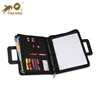 Custom Presentation A4 zippered multifunctional PU leather briefcase Portfolio with handle