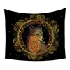 Golden Fox Tapestry Wall Hanging Animal Stars Decorative Wall Art Paisley Bedspreads Leaf Leaves Flower Sheet Tapestries