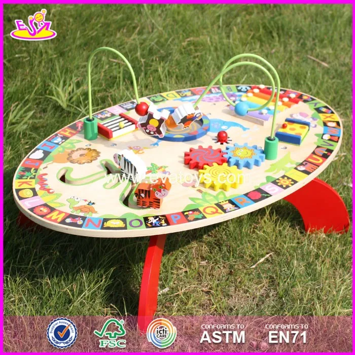 wooden activity table for toddlers