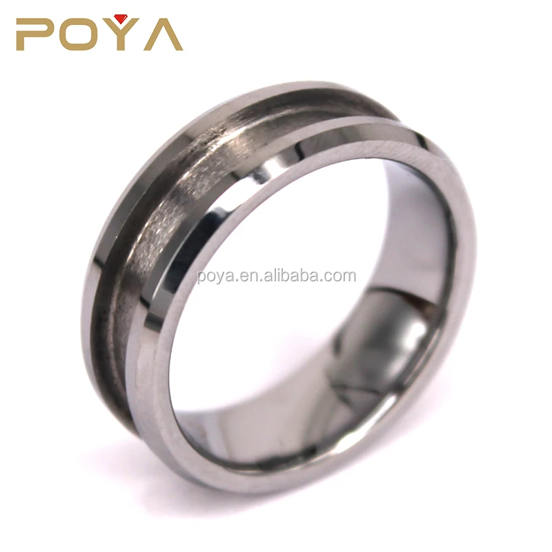 

POYA Jewelry Wholesale 8mm Mens Blank Tungsten Carbide Wedding Ring For Inlay