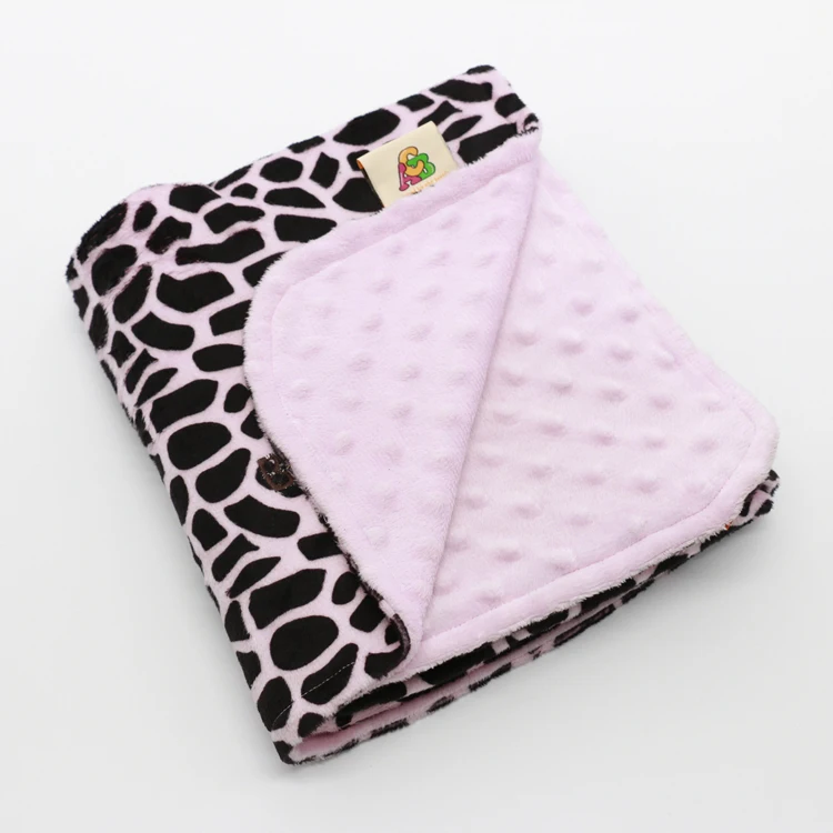 70*100cm Light Pink Multi Use Leopard Throw Blanket For Girls And Boys