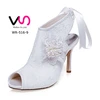 New Bridal boot in dyeable satin handmade wholesale bridal wedding shoes for matching wedding dress made in china