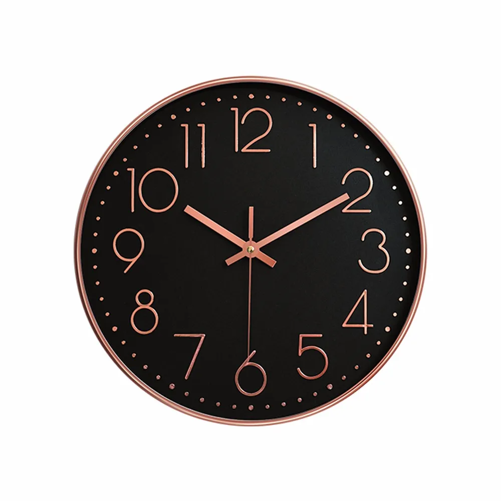 12inch High Quality Quiet Rose Gold Wall Clock - Buy Wall Clock,Rose ...