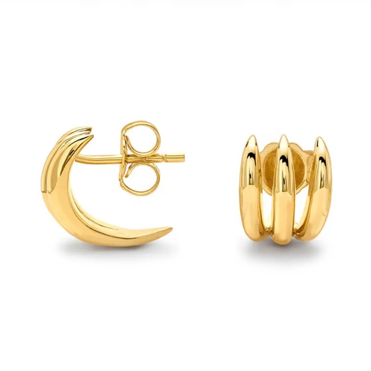 

925 silver jewelry 18K plated dainty claw new fashion stud earring
