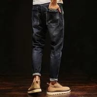 

Classic slim fit individuation small fee fashion man long jeans by oem custom