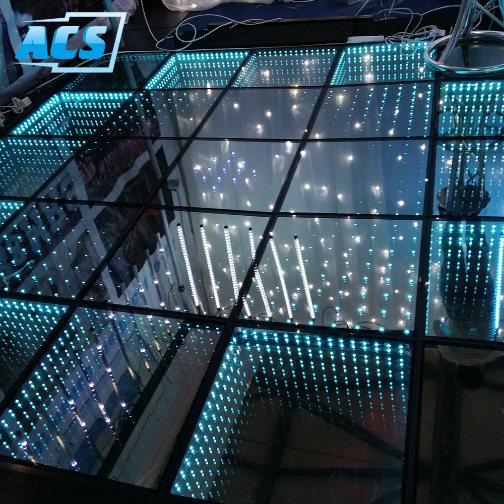 Acs Guangzhou Full Color 3d Infinity Mirror Led Dance Floor For