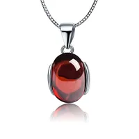 

Natural Blood Red Diamond Ruby Stone Pendant 925 Sterling Silver Pendant