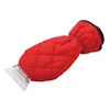 Winter hand protection customized color red warm cloth clear ice scraper with glove