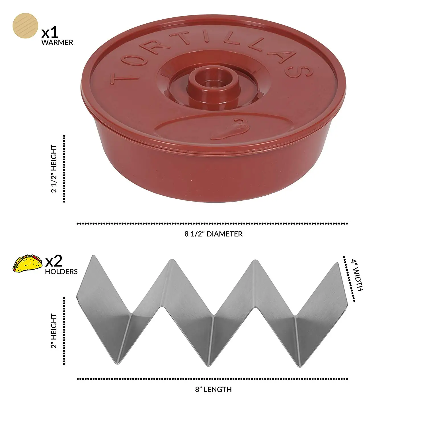 Stainless Steel Taco Holder Stand,Tortilla Warmer Combo Tortilla Keeper