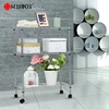metal home furniture shelf 3tier adjustable layer light wire rack with wheels