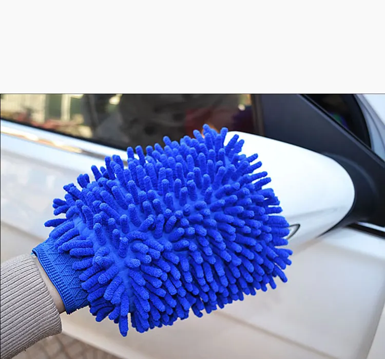 High Quality One-Sided Waterproof Car Wash Mitt Microfiber Chenille Cleaning Glove