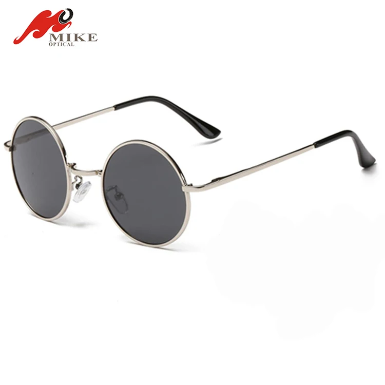 

2019 Low MOQ fashion metal round frame polarized sunglasses men women, As picture