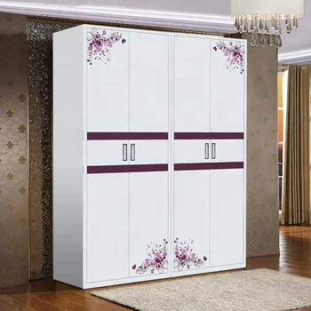 Oem Metal 4 Doors Indian Style Cheap Corner Bedroom Wardrobe